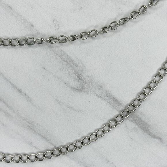 Silver Tone Double Strand Chain Pants Chain Wallet Chain 19.75" ✨ - Picture 4 of 7